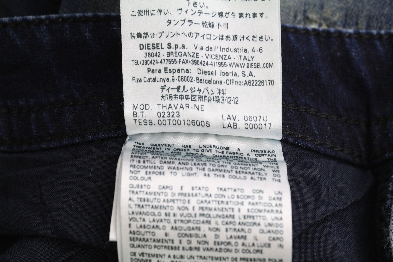 DIESEL Thavar-Ne 0607U Men's Jeans W28 Jogg Ripped Distressed Blue RRP200