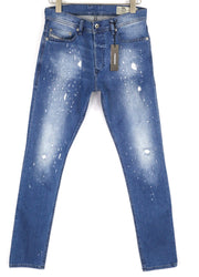 DIESEL Tepphar RC48S Men's Jeans W30/L32 Slim Carrot Washed Blue Distressed