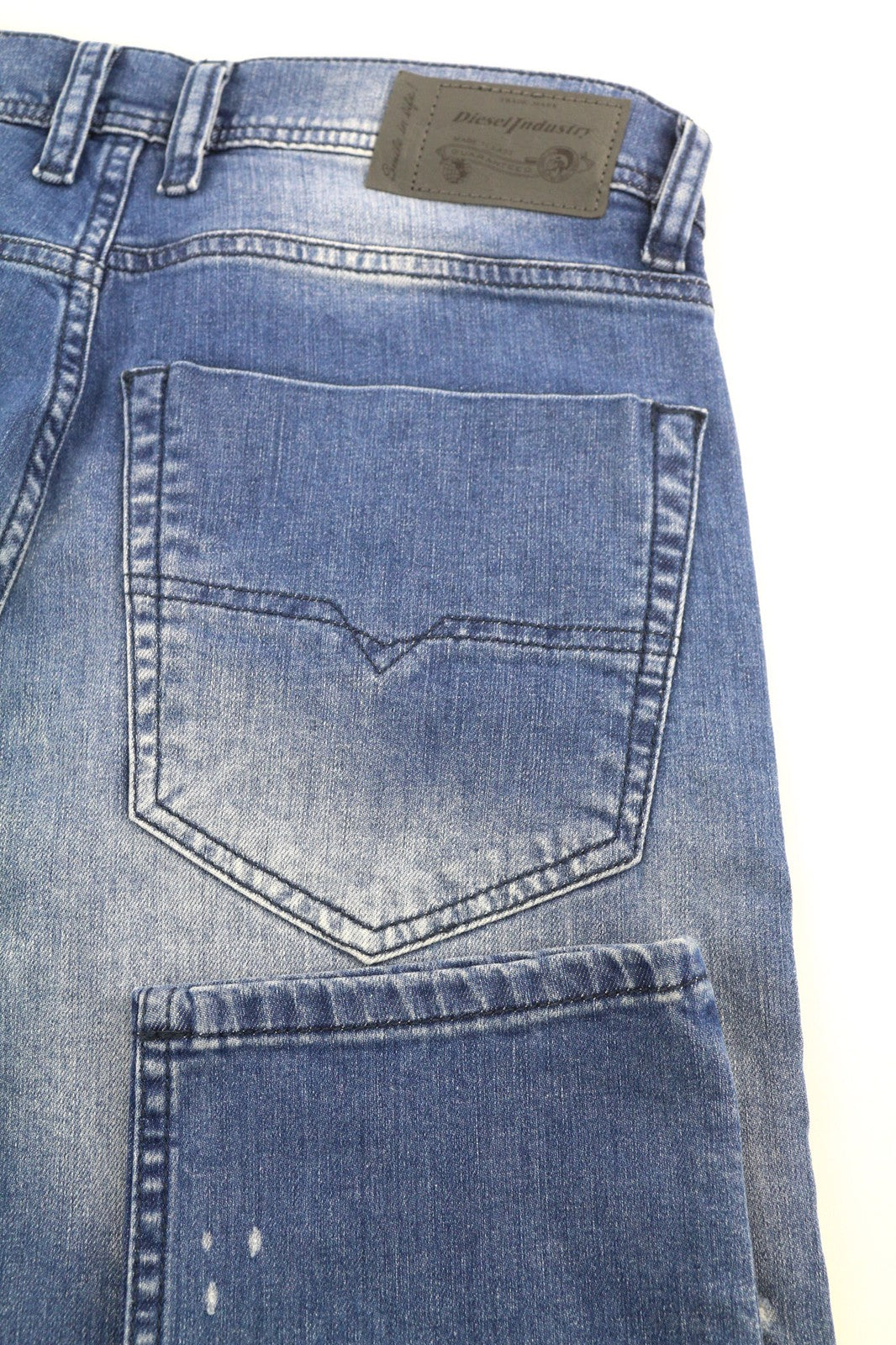 DIESEL Tepphar RC48S Men's Jeans W30/L32 Slim Carrot Washed Blue Distressed