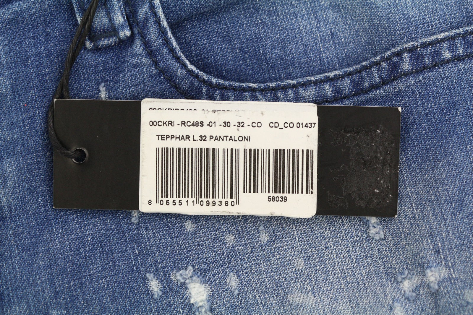 DIESEL Tepphar RC48S Men's Jeans W30/L32 Slim Carrot Washed Blue Distressed