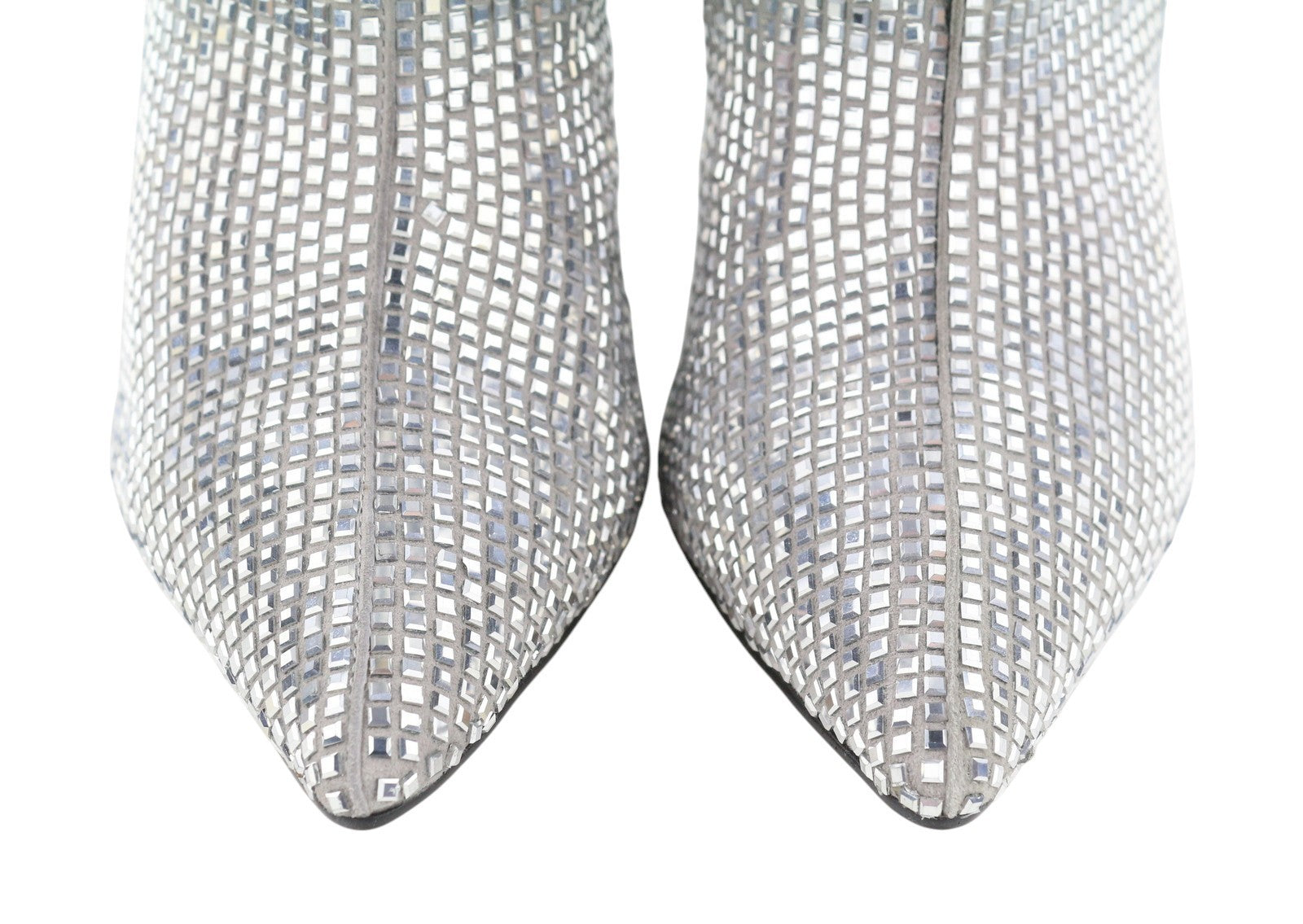 LOLA CRUZ Koilo Women Boots EU36 Silver Suede Shiny Glitter Ankle Heels RRP365