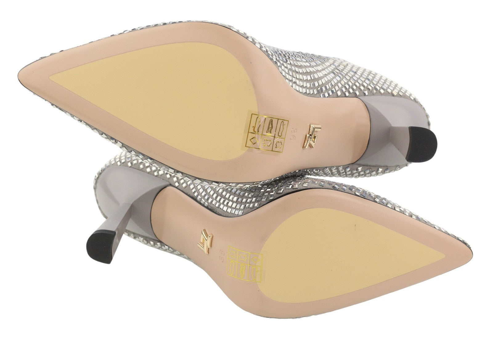 LOLA CRUZ Koilo Women Boots EU36 Silver Suede Shiny Glitter Ankle Heels RRP365