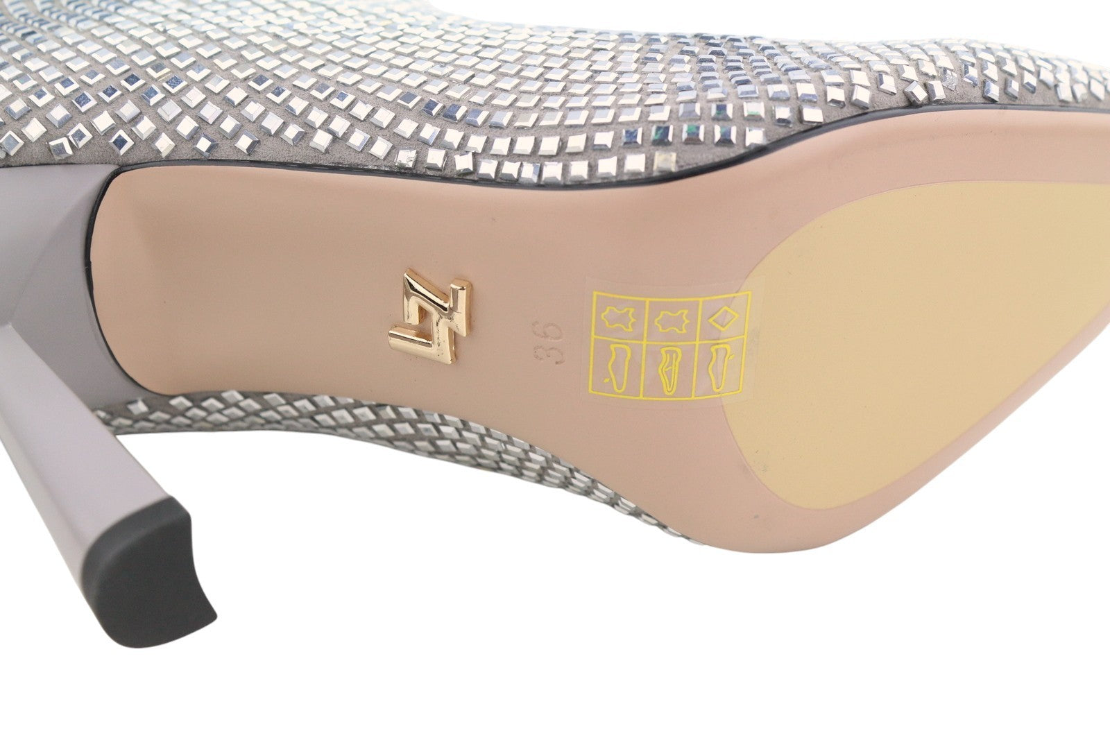 LOLA CRUZ Koilo Women Boots EU36 Silver Suede Shiny Glitter Ankle Heels RRP365