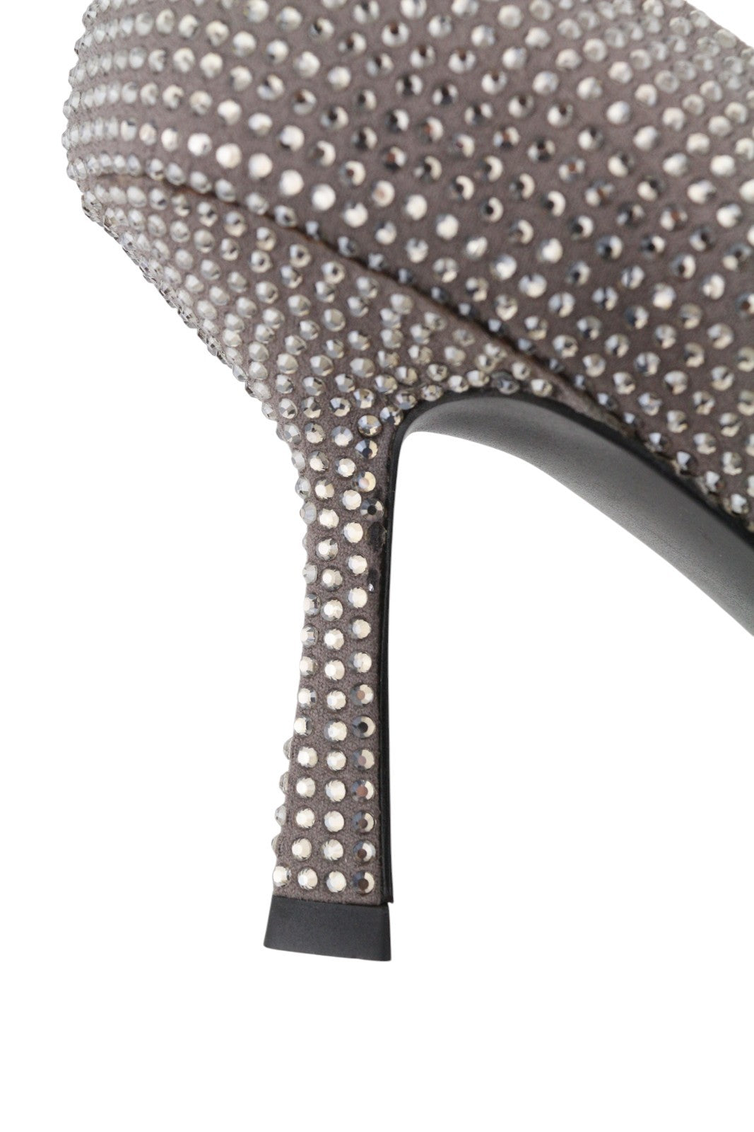 BIBI LOU Opole Women Heels EU37 Grey Shiny Glitter Rhinestones Pointed RRP149