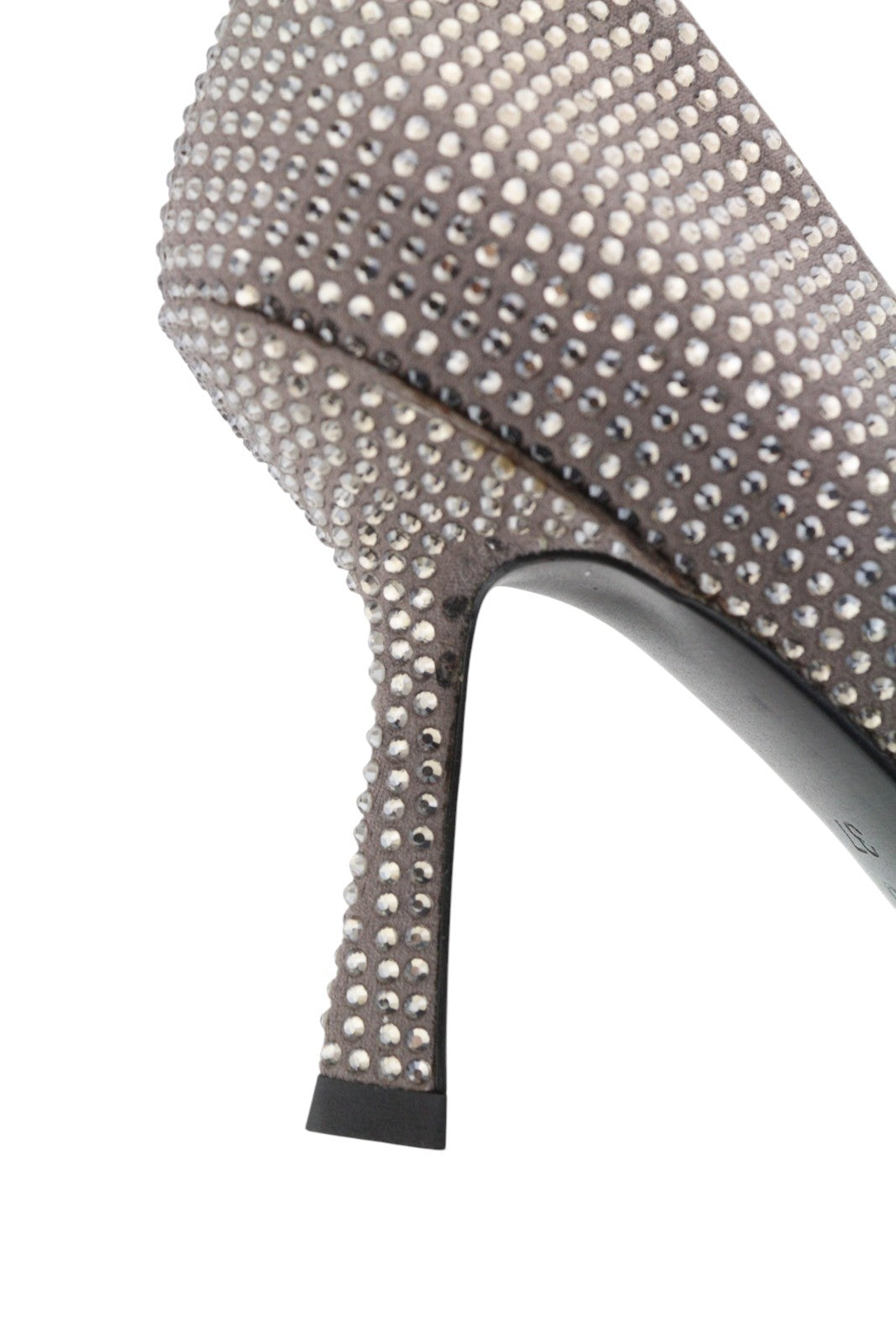 BIBI LOU Opole Women Heels EU37 Grey Shiny Glitter Rhinestones Pointed RRP149