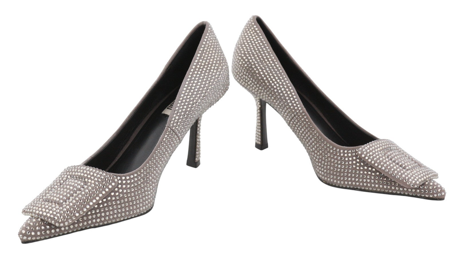 BIBI LOU Opole Women Heels EU37 Grey Shiny Glitter Rhinestones Pointed RRP149
