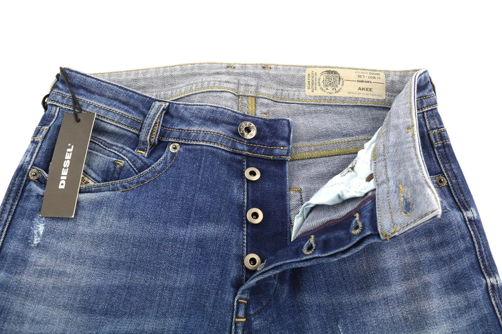 DIESEL Akee 084GG Men's Jeans W27/L30 Slim Tapered Ultrasoft Stretch Denim