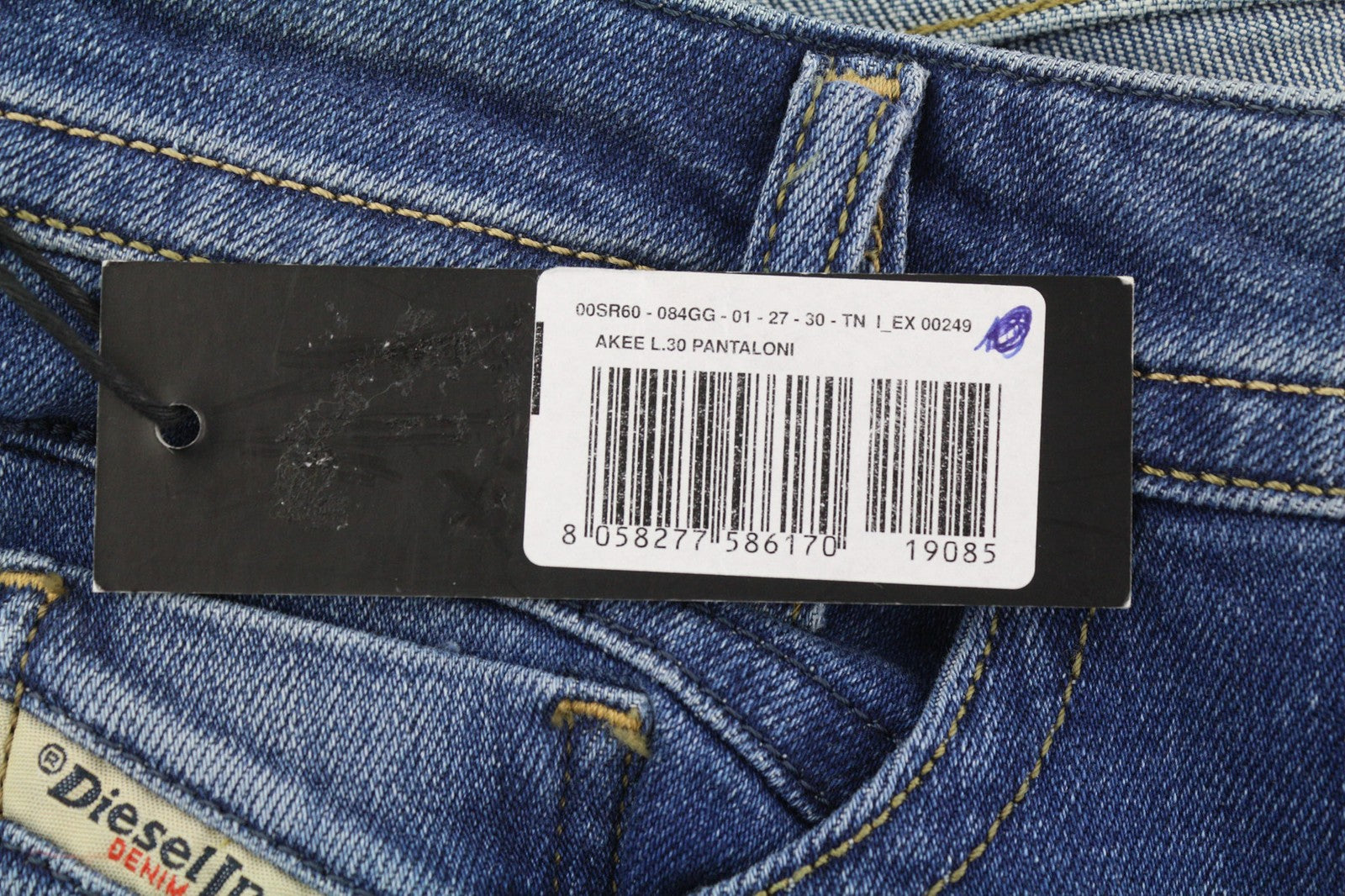 DIESEL Akee 084GG Men's Jeans W27/L30 Slim Tapered Ultrasoft Stretch Denim