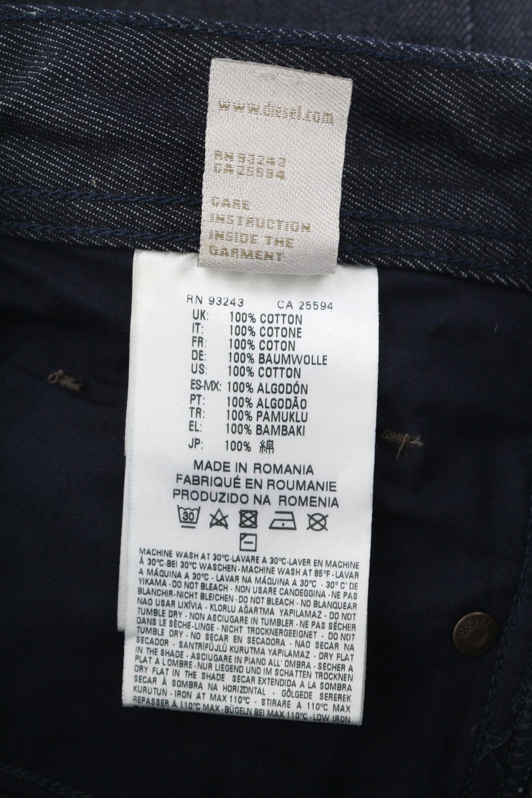 DIESEL Taylhor 0846X Men's Jeans W27/L32 Slim Tapered Button Dark Blue Wash