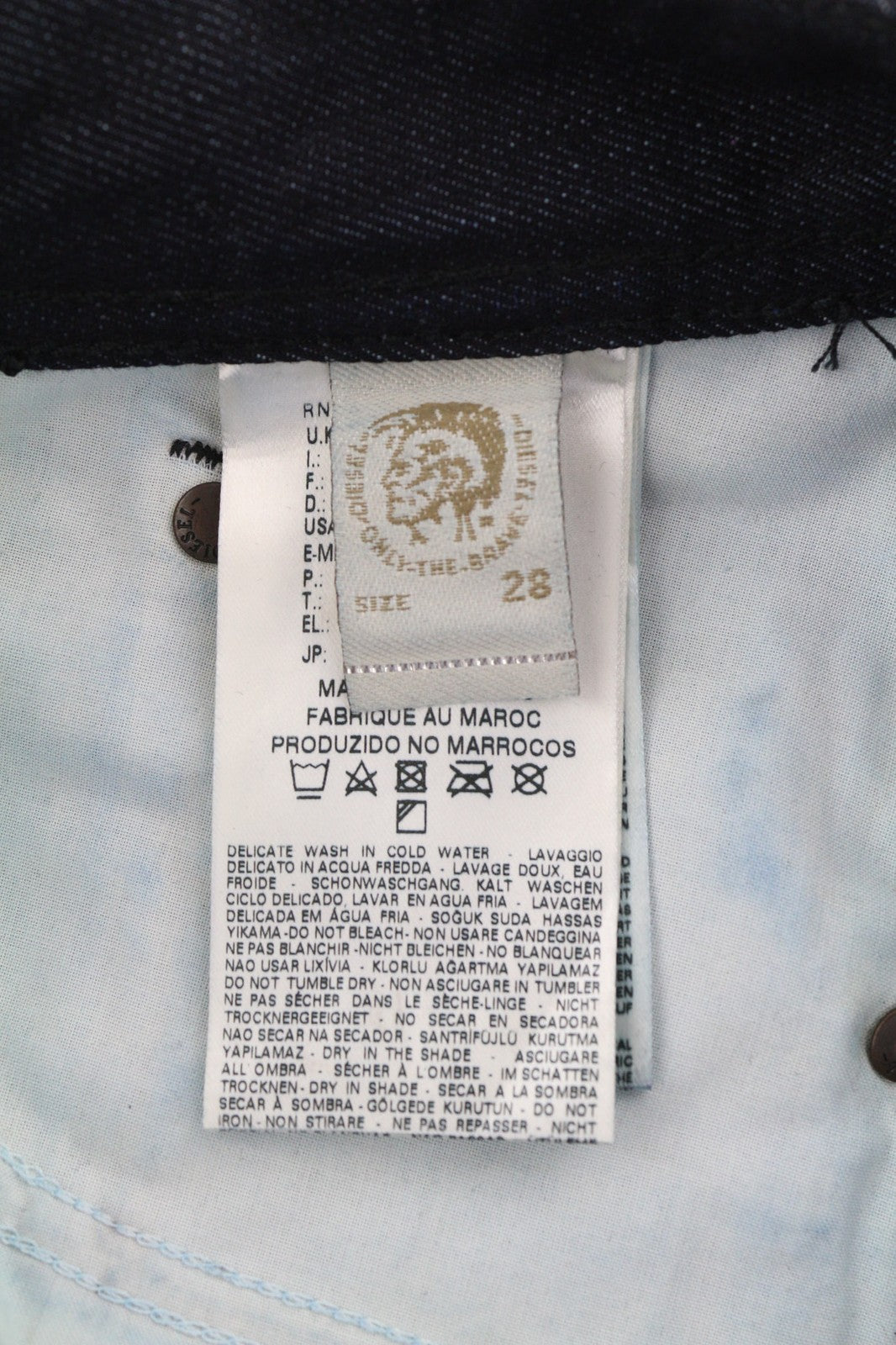 DIESEL Darron 0835G Men's Jeans W28/L34 Slim Tapered Dark Blue Buttoned