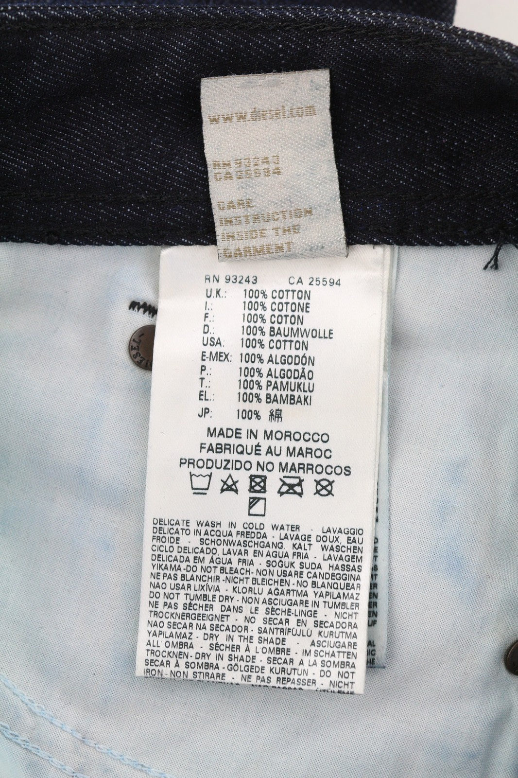 DIESEL Darron 0835G Men's Jeans W28/L34 Slim Tapered Dark Blue Buttoned