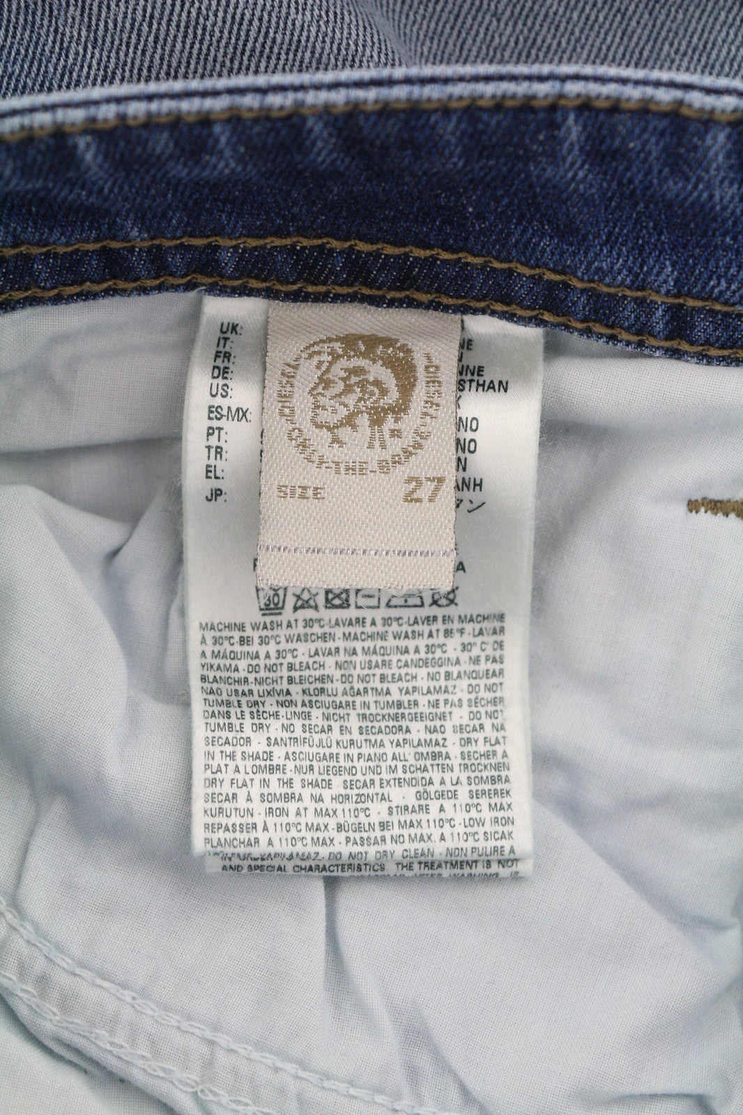 DIESEL Buster 0853P Men's Jeans W27/L30 Slim Tapered Stretch Blue Washed