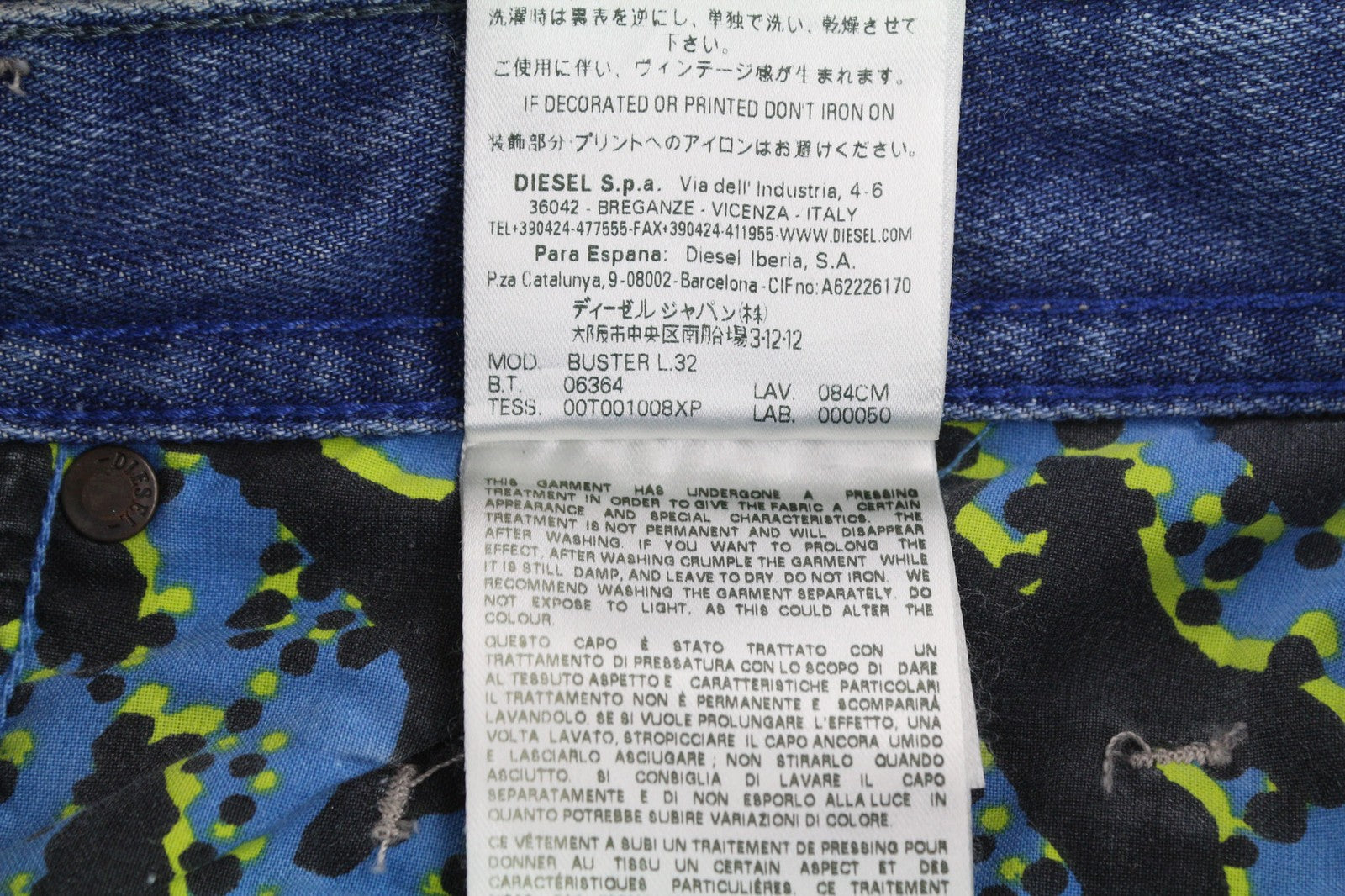 DIESEL Buster 084CM Men's Jeans W27/L32 Slim Tapered Distressed Washed Denim