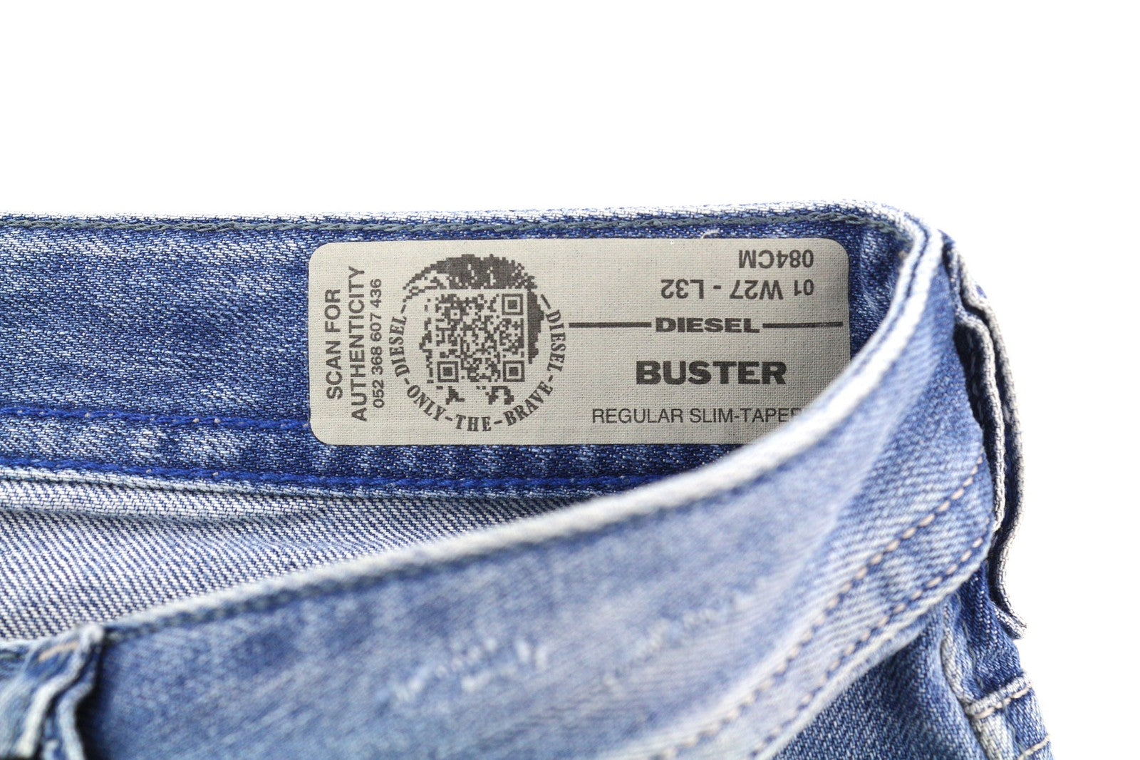 DIESEL Buster 084CM Men's Jeans W27/L32 Slim Tapered Distressed Washed Denim