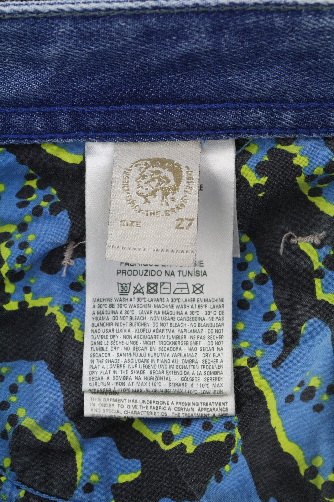 DIESEL Buster 084CM Men's Jeans W27/L32 Slim Tapered Distressed Washed Denim