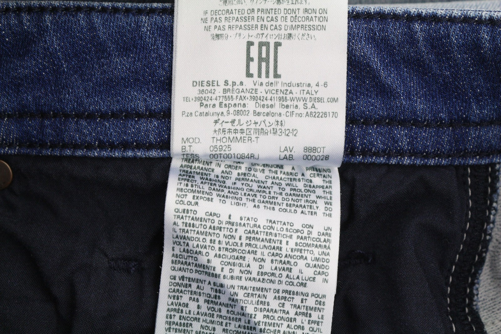 DIESEL Thommer-T 8880T Men's Jeans W29 Jogg Slim Washed Distressed Stretch