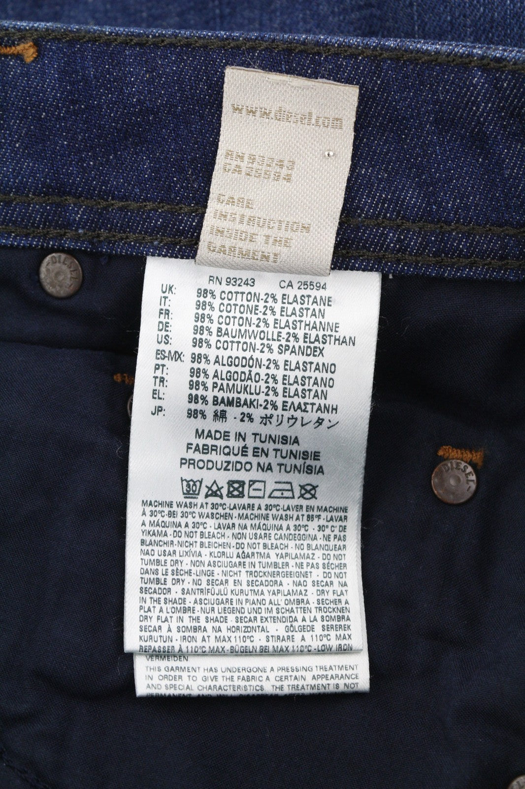 DIESEL Krayver R845B Men's Jeans W28/L30 Slim Carrot Washed Stretch Blue