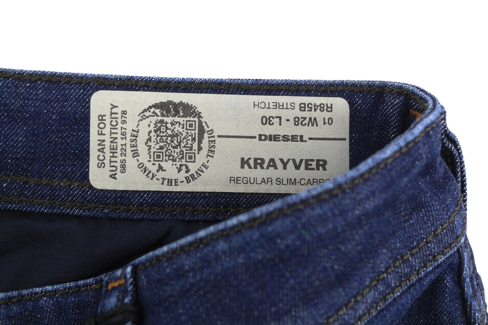 DIESEL Krayver R845B Men's Jeans W28/L30 Slim Carrot Washed Stretch Blue