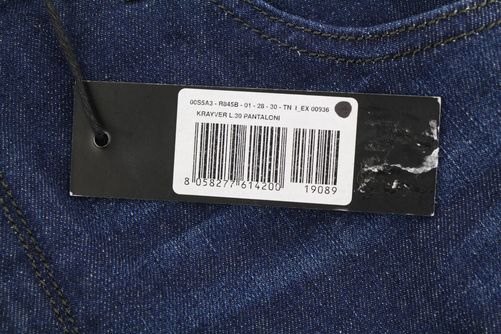 DIESEL Krayver R845B Men's Jeans W28/L30 Slim Carrot Washed Stretch Blue