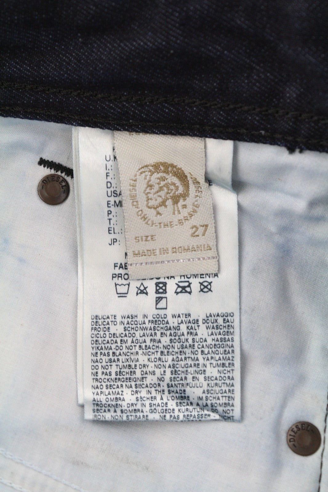 DIESEL Darron 0835G Men's Jeans W27/L32 Slim Tapered Washed Button Blue