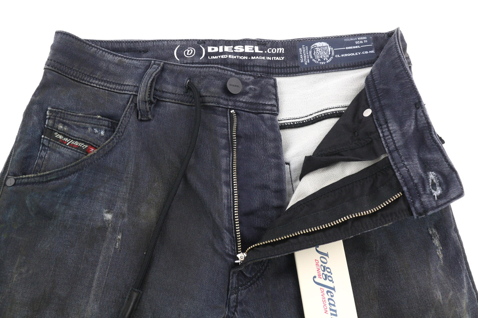 DIESEL CL-Krooley-CB-NE069IA Men's Jeans W26 Jogg Ripped Dark Washed Stretch