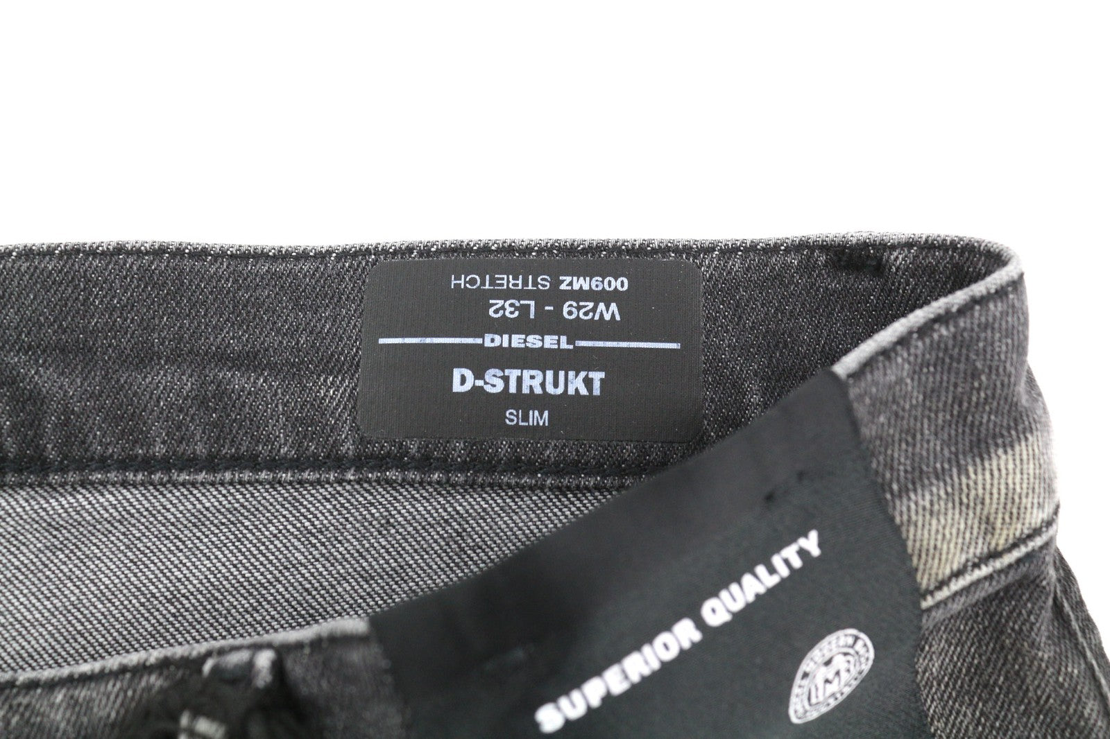 DIESEL D-Strukt 009MZ Men's Jeans W29/L32 Slim Zipped Washed Dark Grey Denim