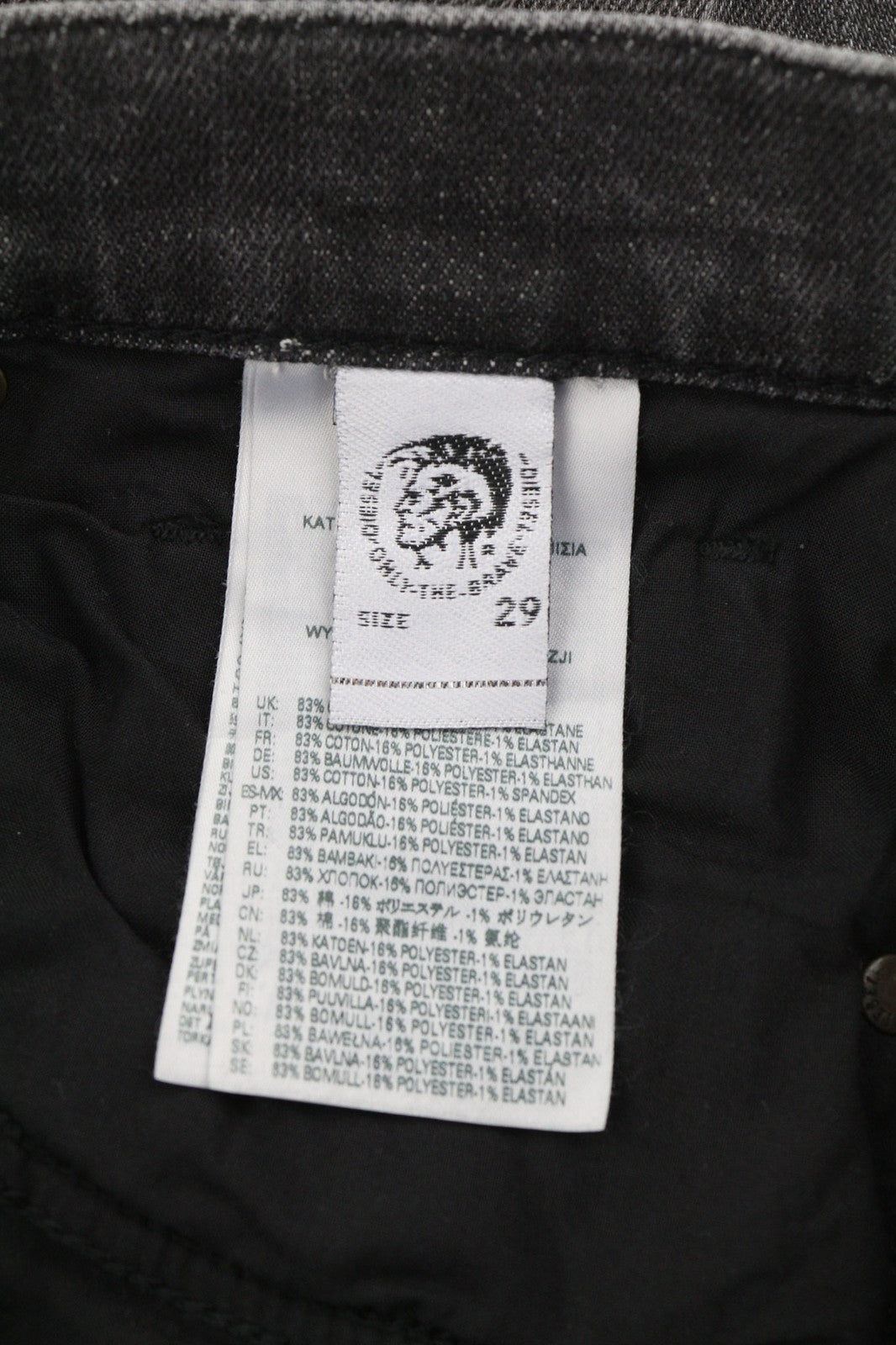 DIESEL D-Strukt 009MZ Men's Jeans W29/L32 Slim Zipped Washed Dark Grey Denim