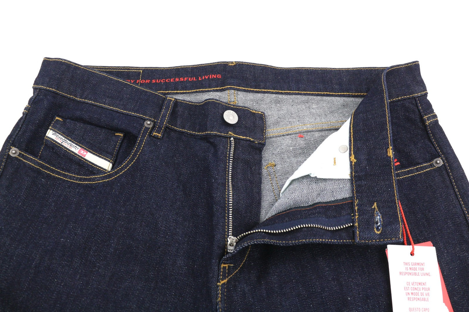 DIESEL 2019 D-Strukt Z9B89 Men's Jeans W36/L32 Slim Fit Zip Fly Blue Denim