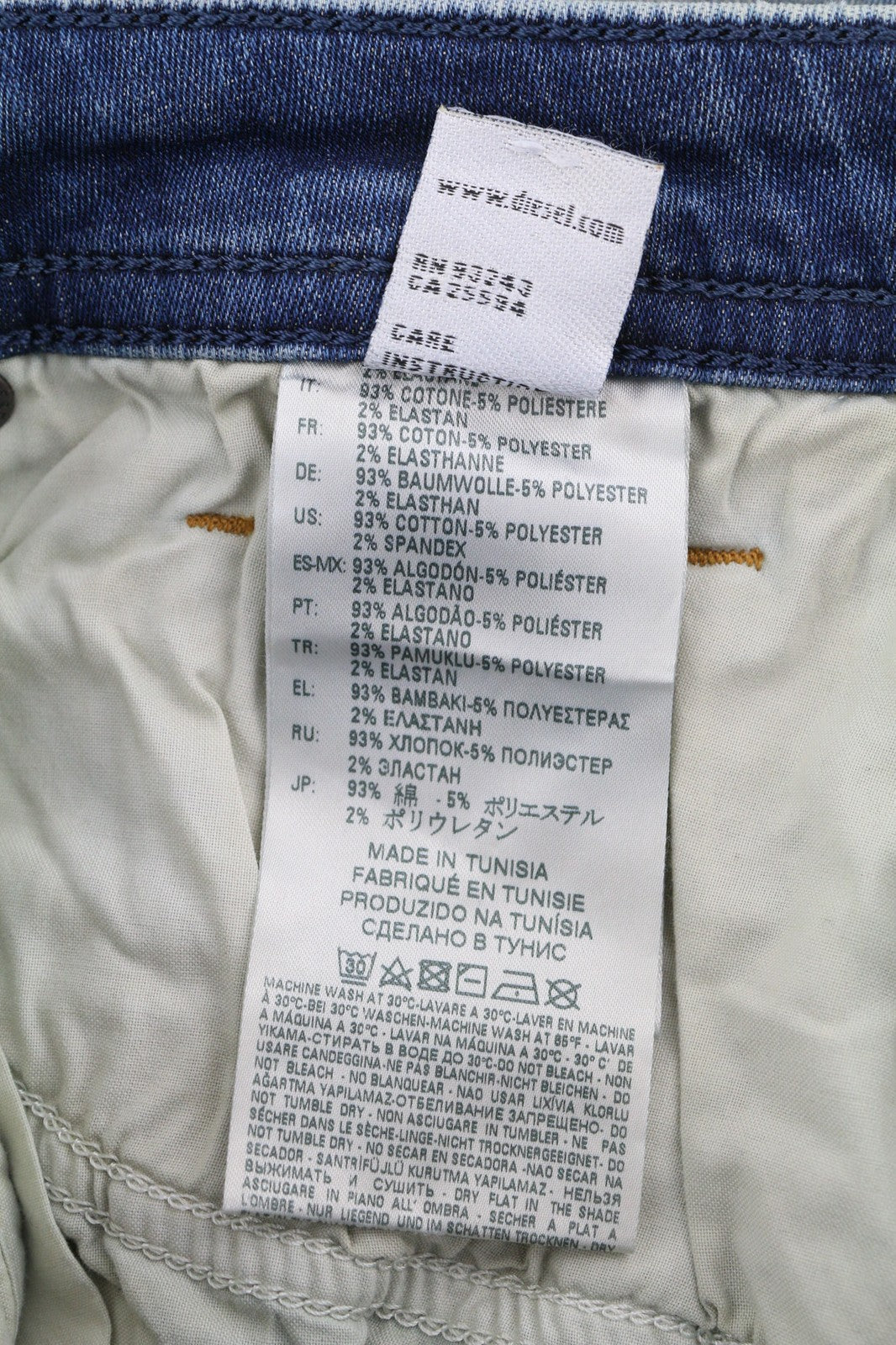 DIESEL Thommer-T 084YQ Men's Jeans W27 Jogg Slim Stretch Blue Washed Fit