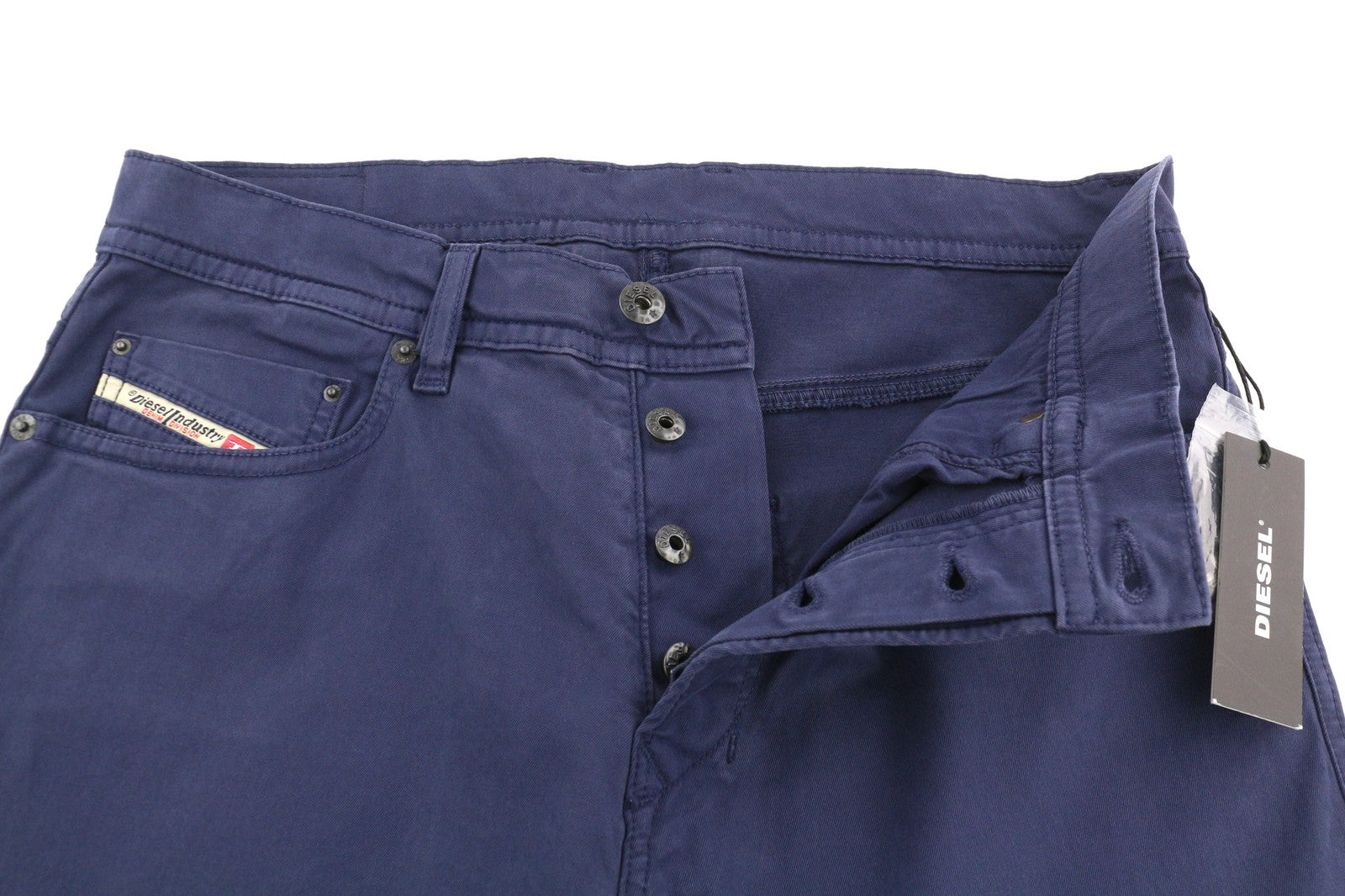 DIESEL R-Tepphar-A Men's Jeans W29 Slim Fit Button Fly Blue Denim Logo