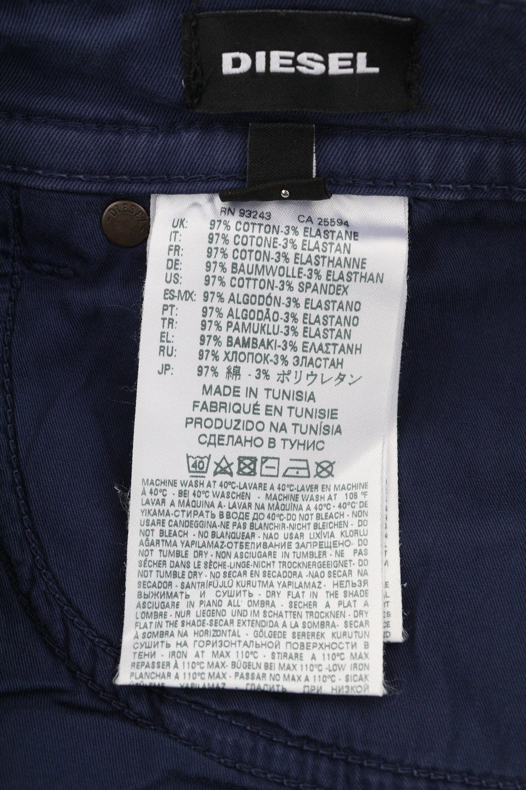 DIESEL R-Tepphar-A Men's Jeans W29 Slim Fit Button Fly Blue Denim Logo