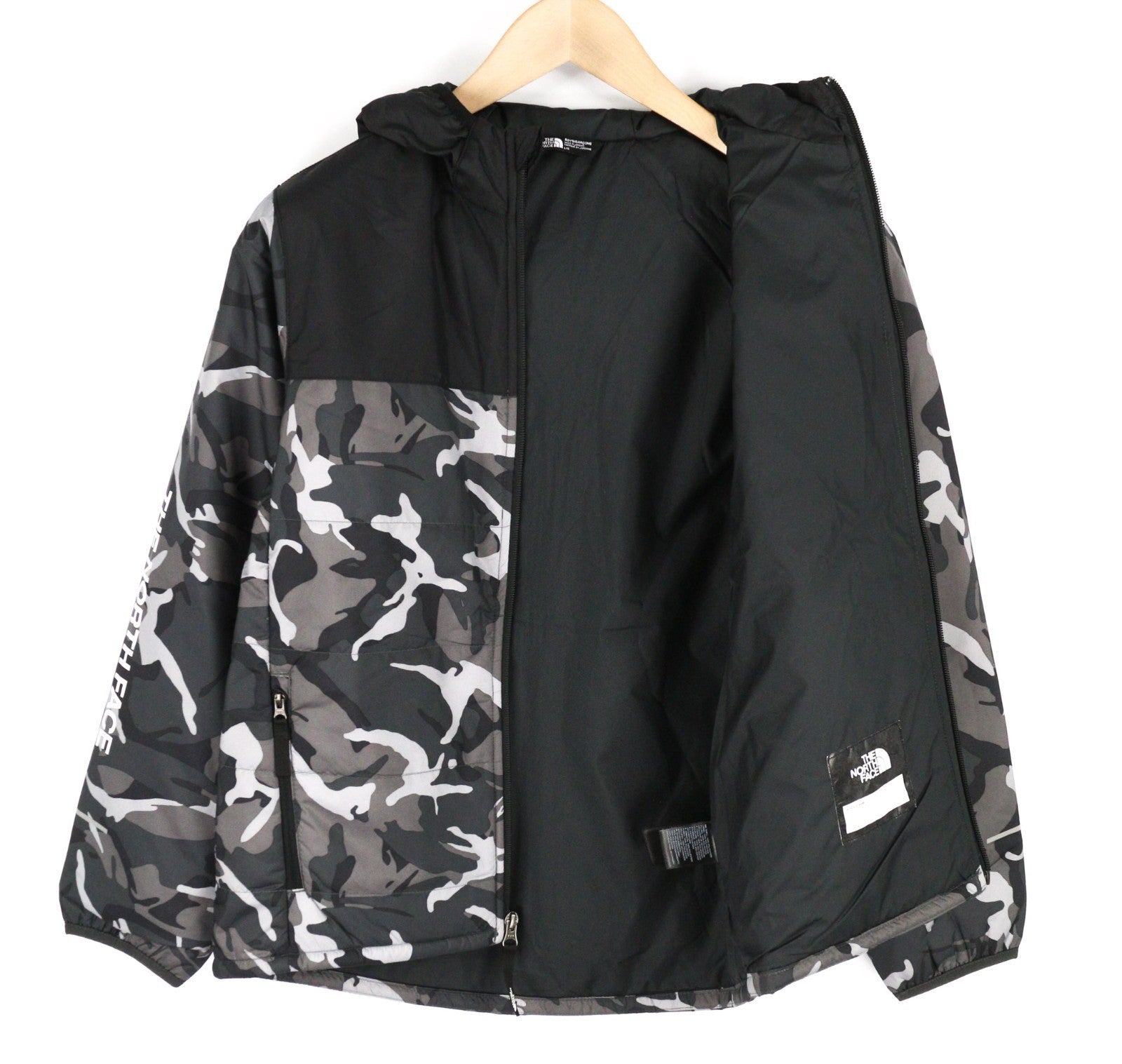 THE NORTH FACE Printed Reactor Boys Jacket L Hooded Camo Insulated Logo