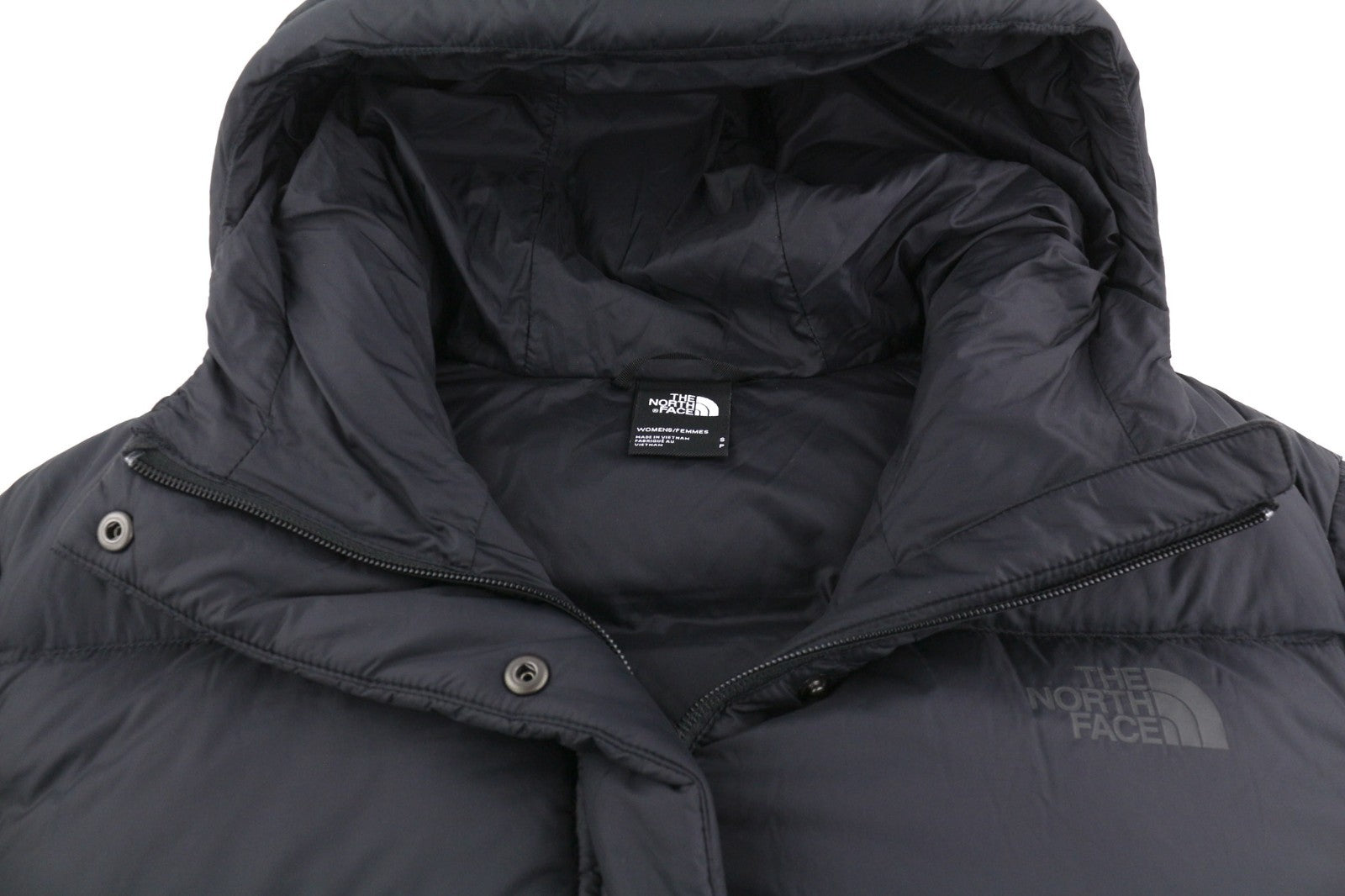 THE NORTH FACE Nimble 700 Women's Jacket S Down Hooded Quilted Black Puffer