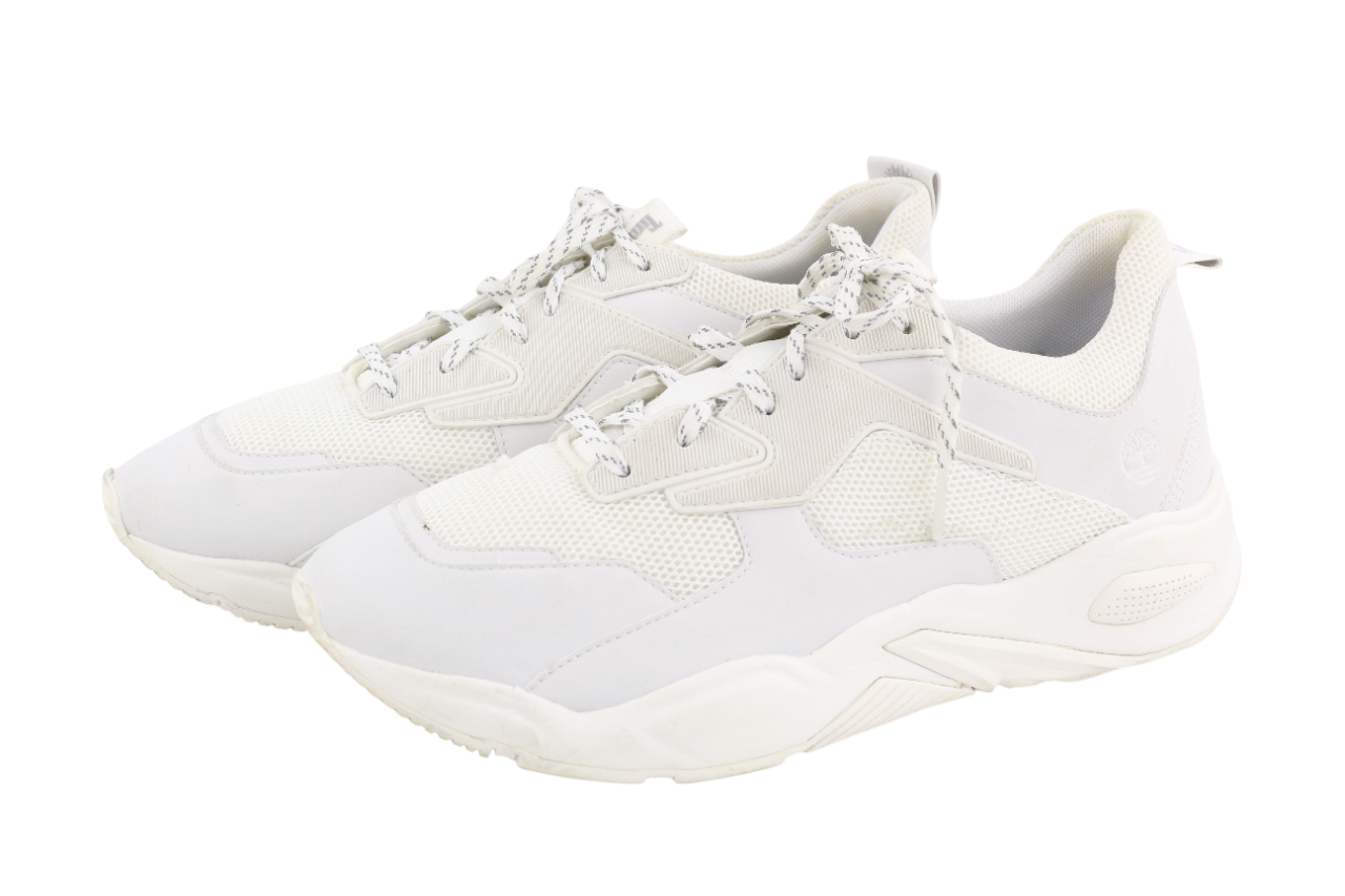 TIMBERLAND A219C Women's Sneakers UK7 EU40 White Lace Up Almond Toe Low Top