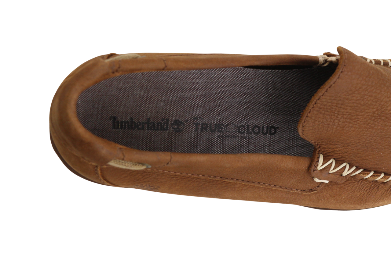TIMBERLAND Men's Shoes UK8.5 EU43 Brown Leather Slip On Almond Toe True Cloud