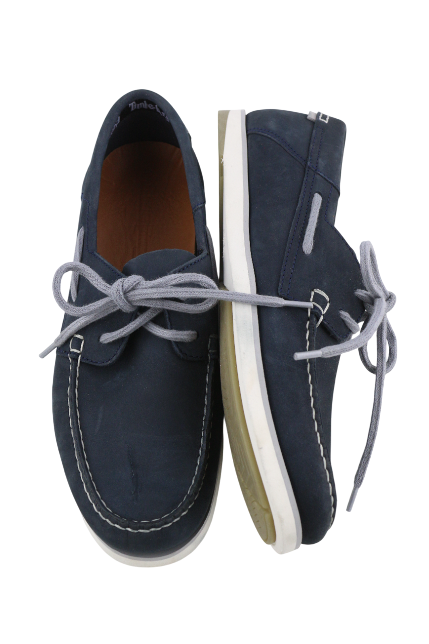 TIMBERLAND A416H Men's Shoes UK9.5 EU44 Blue Leather Low Top Almond Toe Cloud