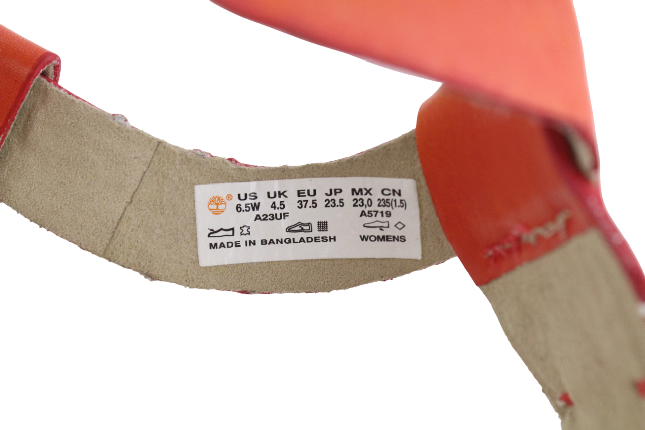 TIMBERLAND A23UF Women's Shoes UK4.5 EU37.5 Orange Leather Buckle Sandals