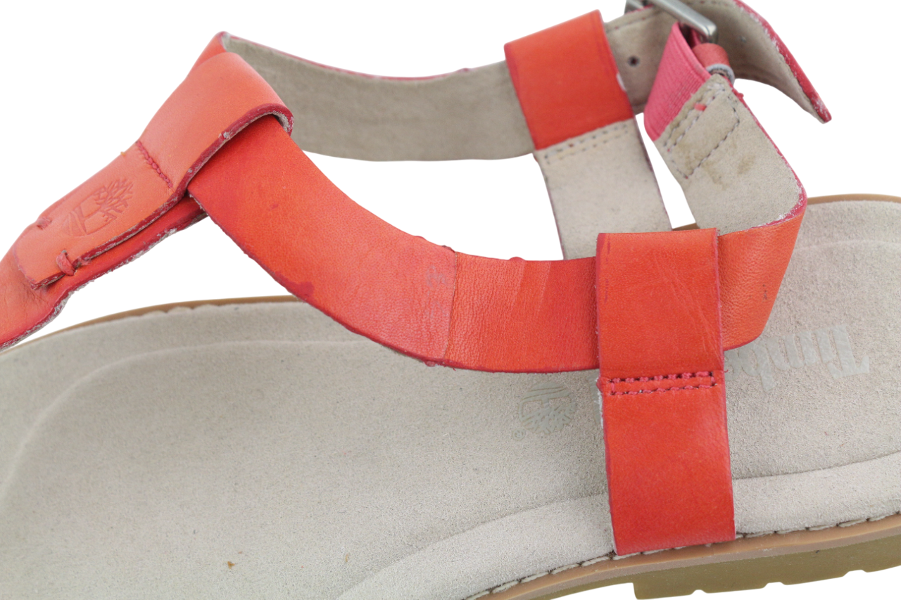TIMBERLAND A23UF Women's Shoes UK4.5 EU37.5 Orange Leather Buckle Sandals