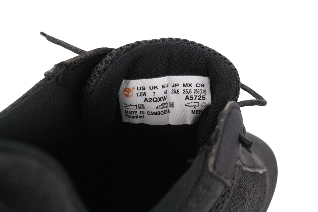 TIMBERLAND A2QXW Men's Sneakers UK6.5/7 EU40/41 Black Low Top Lace Up ReBOTL
