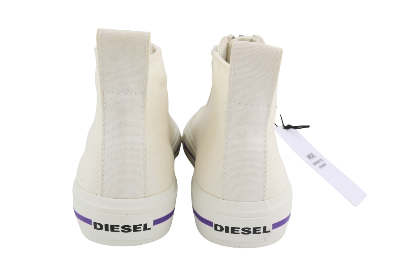 DIESEL S-Astico Mzip Women's Sneakers EU39 White Zip Almond Toe Ankle RRP180