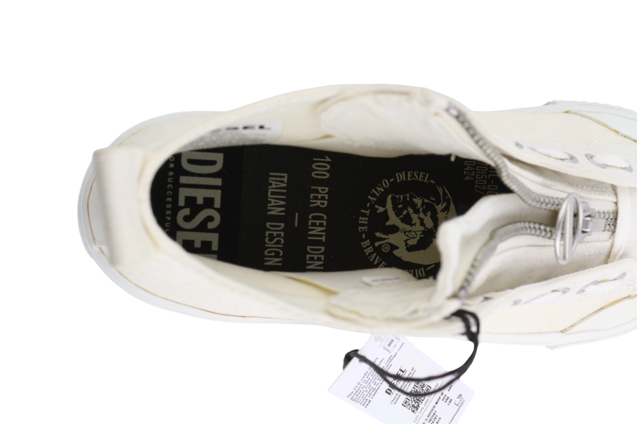 DIESEL S-Astico Mzip Women's Sneakers EU40.5 White Zip High Top RRP180