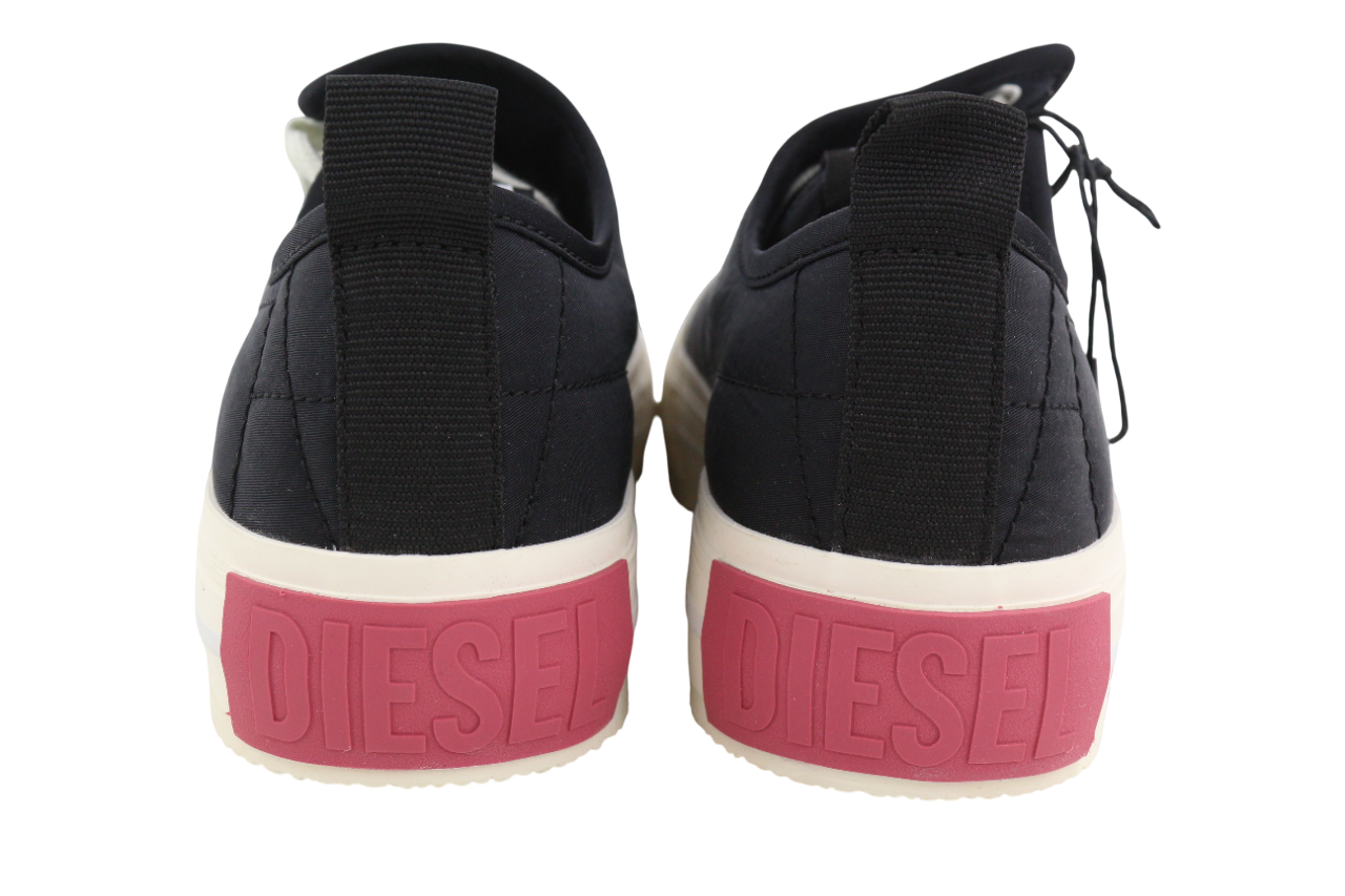 DIESEL S-Muji LC Women's Sneakers EU41 Black Low Lace Almond Toe Red RRP160