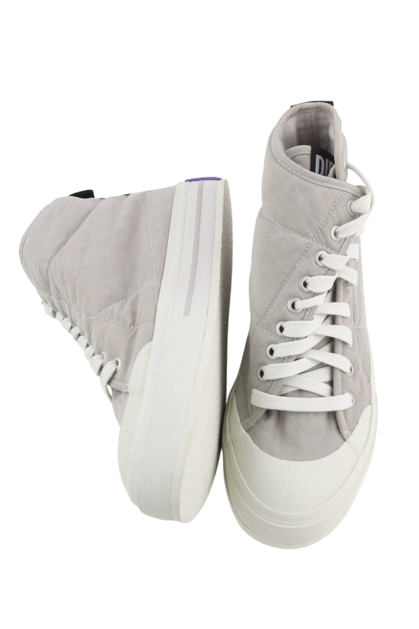 DIESEL S-Muji MC Women's Sneakers EU40 Light Grey High Lace Almond Logo RRP180