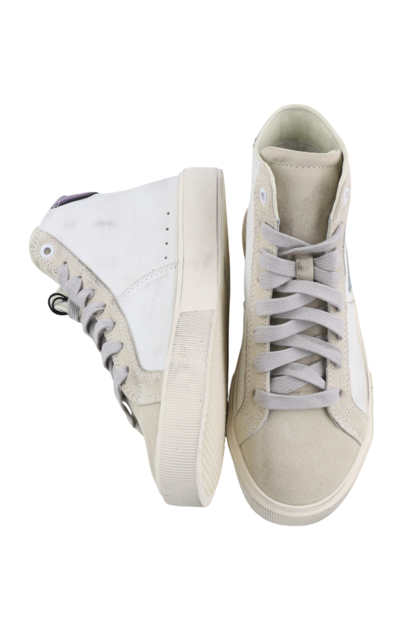 DIESEL S-Mydori ML Women's Sneakers EU38.5 White Leather Ankle Lace Up RRP220