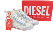 DIESEL S-Athos Mid Women's Sneakers EU39 White Ankle Lace Almond Logo RRP175