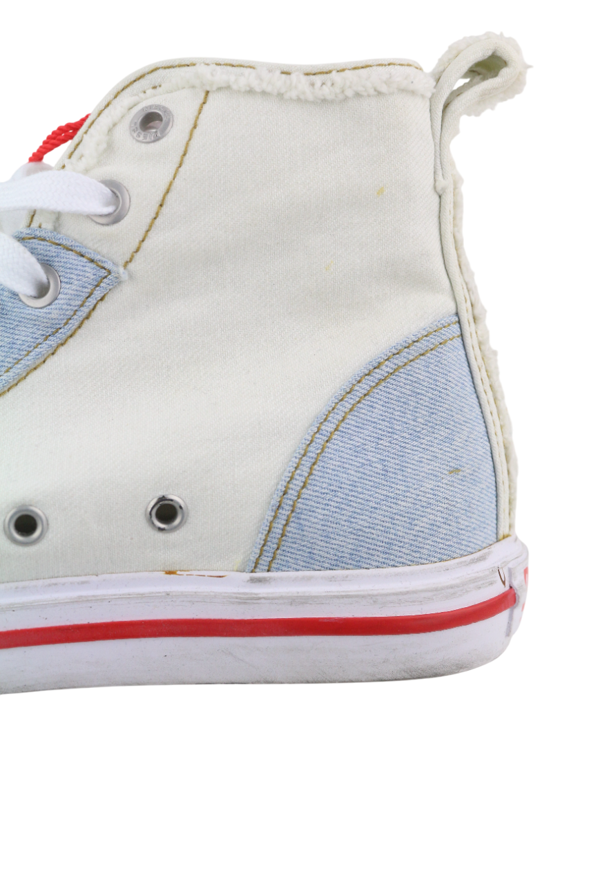 DIESEL S-Athos Mid Women's Sneakers EU39 White Ankle Lace Almond Logo RRP175