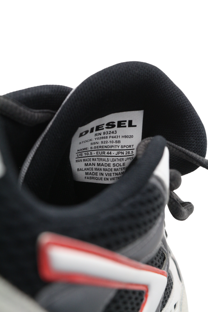 DIESEL S-Serendipity Sport Men's Sneakers EU44 White Low Lace Almond RRP225