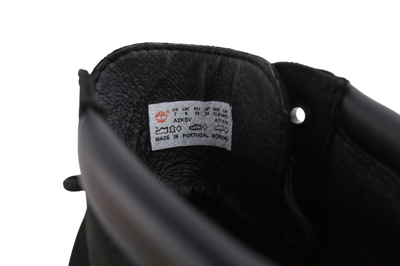 TIMBERLAND A2KSV Women's Boots UK5 EU38 Black Leather Ankle Lace Almond Logo