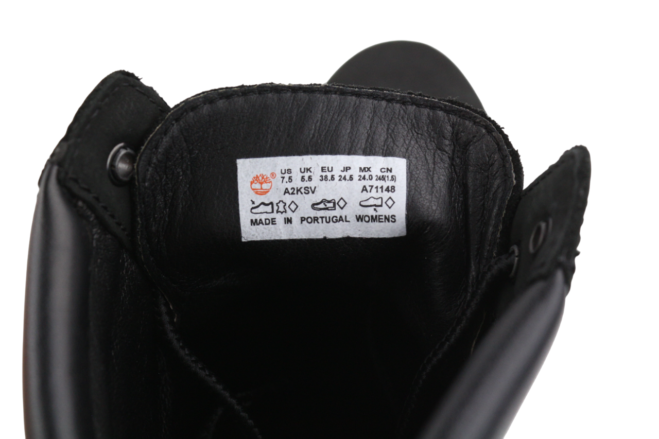 TIMBERLAND A2KSV Women's Boots UK5.5 EU38.5 Black Leather Ankle Lace Logo