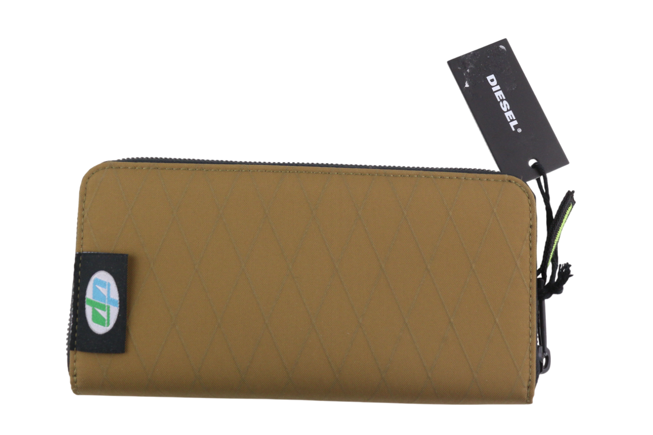DIESEL 24 Zip Pocket Women's Wallet One Size Brown Zip All Season Logo